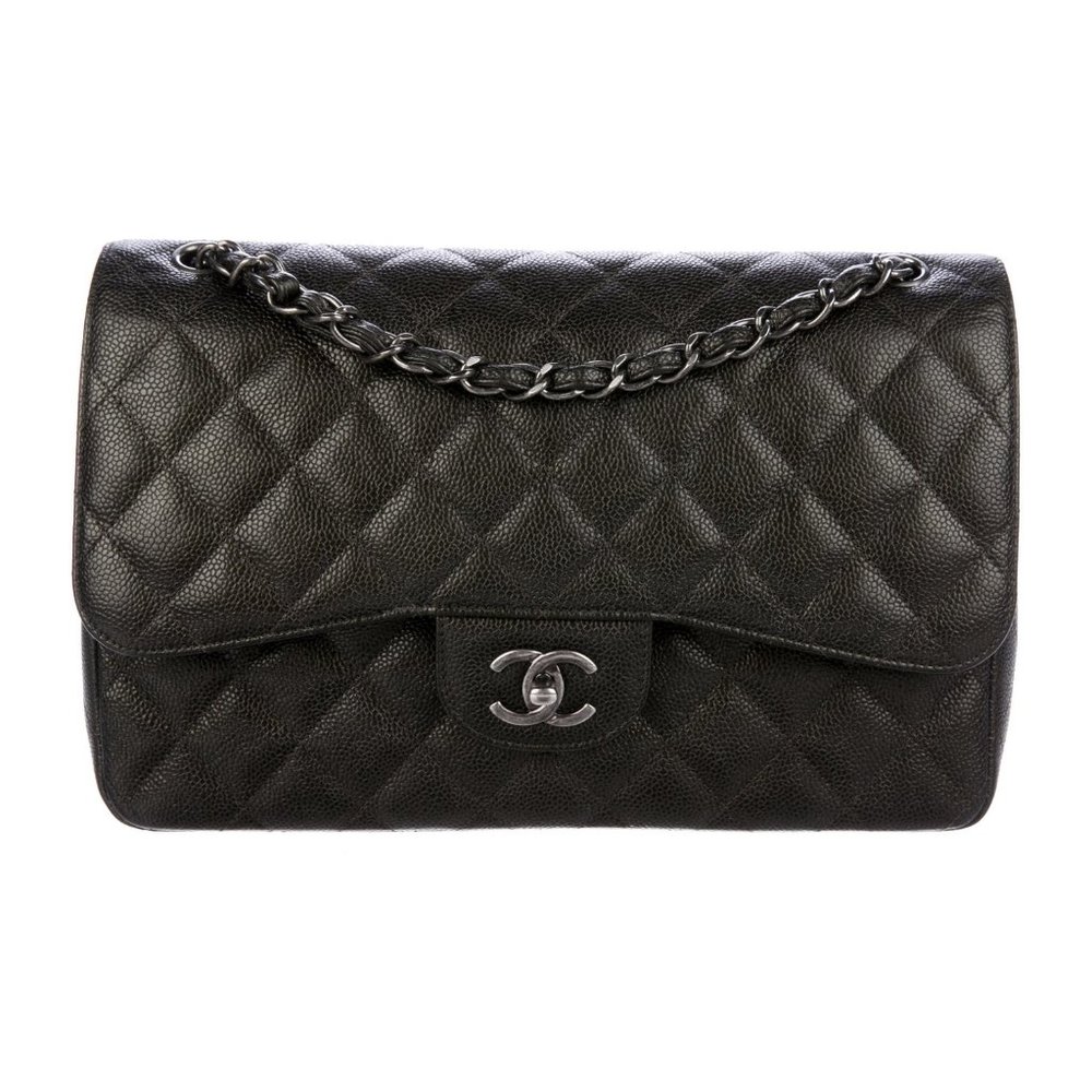 CHANEL 2017 Caviar Classic Jumbo Double Flap Bag